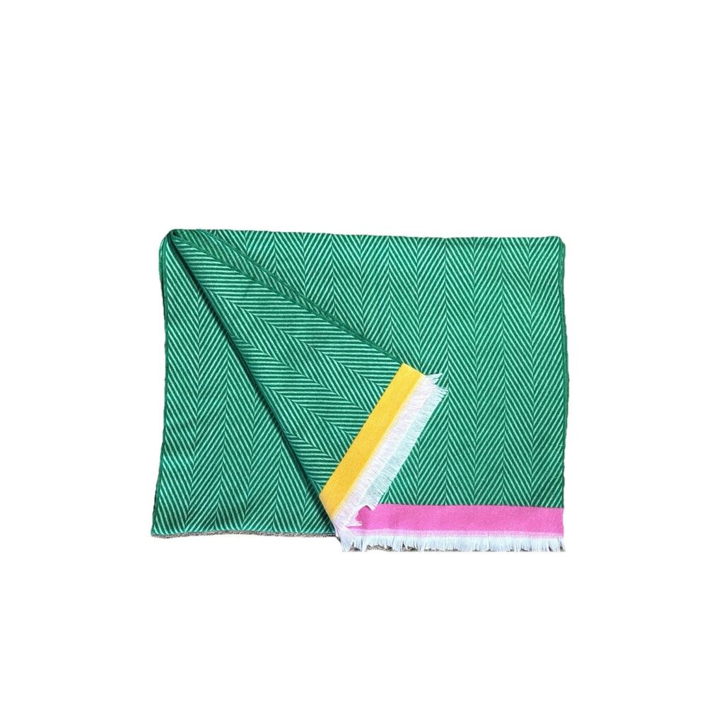 Shiraleah Super Soft Green Throw Blanket Small Herringbone Beach Shawl Wrap